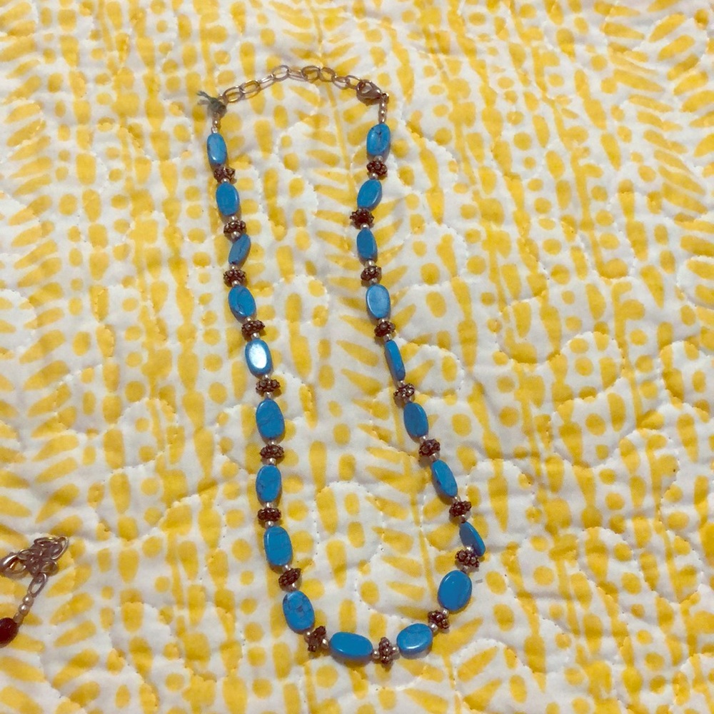 Turquoise and silver necklace